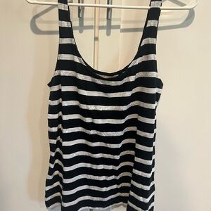 Banana Republic Black and White Fitted Tank Top